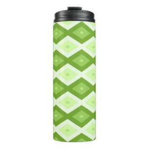 Termo Chartreuse green diamond pattern