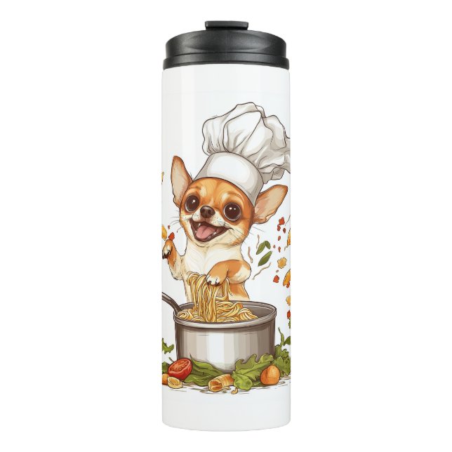 Termo Chef Chihuahua - Maestro culinario de perros (Anverso)