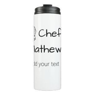 Termo Chef cocinero agregar texto nombre hombres cocina 