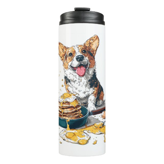 Termo Chef Corgi - Perro de cocina divertida (Anverso)