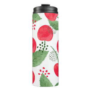 Termo Cherry Berries Vintage, Watercolor Seamless.