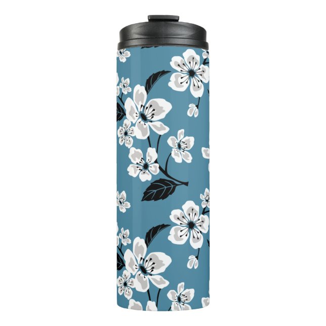 TERMO CHERRY BLOSSOM - SAKURA (AZUL HUMEDO) (Anverso)