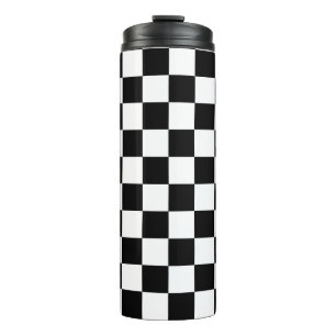 Termo Chess Retro Cuadros Negros y Blancos