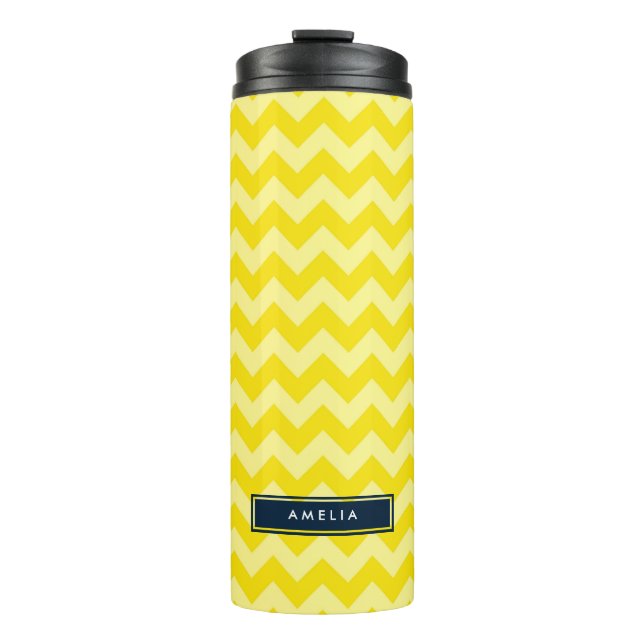 Termo Chevron perrito en tonos amarillos (Anverso)