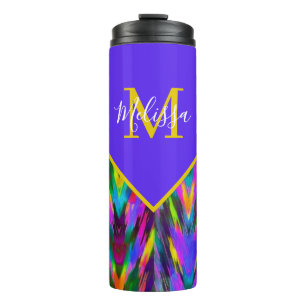 Termo Chevron tribal brillante personalizado  