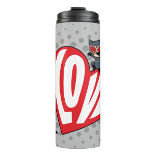 Termo Chibi Catwoman salta sobre Batman