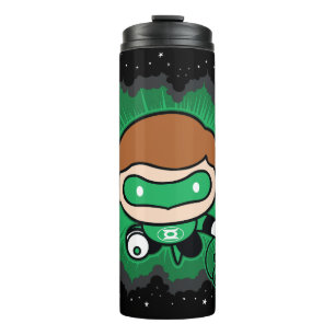 Termo Chibi Linterna verde volando por el espacio