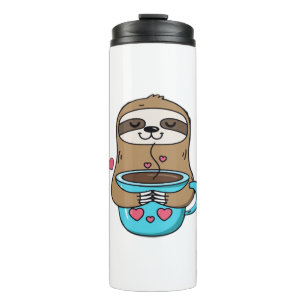 Termo Chibi Sloth Coffee Lover - Cute Kawaii Sloth Huggi