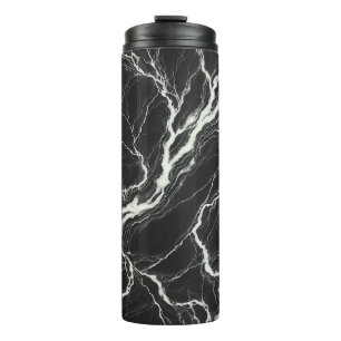 Termo Chic  Aspecto Mármol Negro y Blanco Glamour