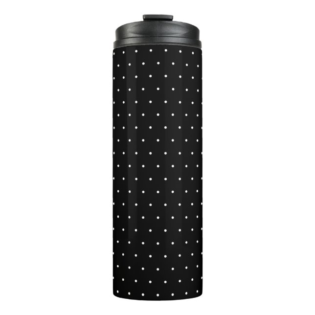 Termo Chic Black Thermal Tumbler with White Dot Pattern (Anverso)