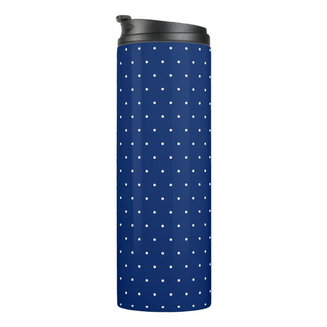 Termo Chic Black Thermal Tumbler with White Dot Pattern (Rotado hacia la derecha)