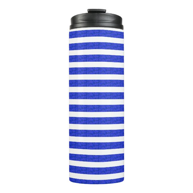 Termo Chic Blue Geometric Stripes (Anverso)