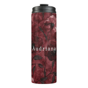 Termo Chic Burgundy Rojo Floral Ducha de Novia
