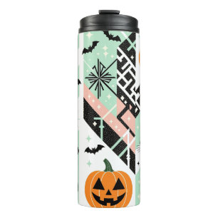 Termo Chic Geometric Pastel Black Cat Pumpkin Halloween