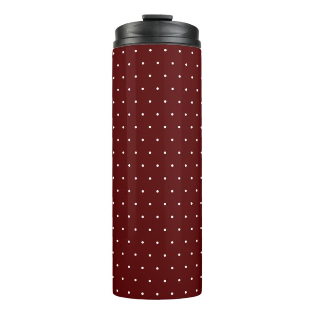 Termo Chic Maroon Thermal Tumbler with White Dot Pattern (Anverso)