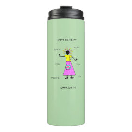 Termo Chica africano elegante, moderno y elegante