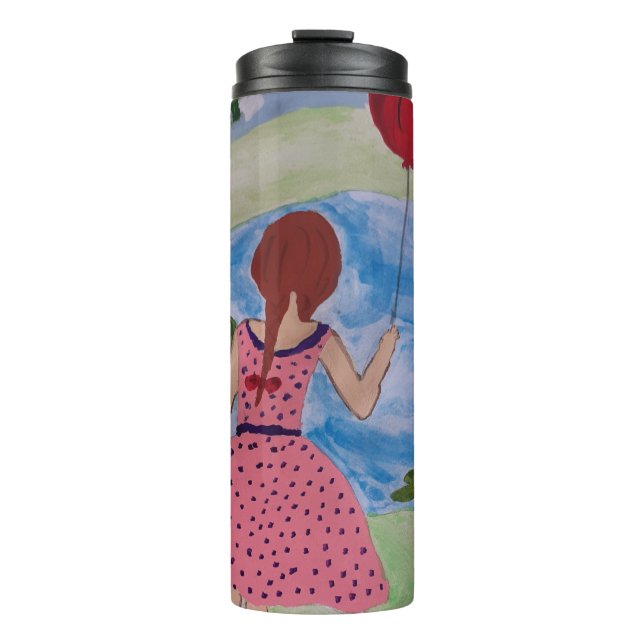 Termo Chica Con Tumbler Termal De Globo Rojo (Anverso)