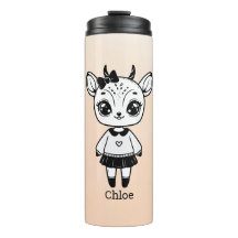 Chica de Antelope Adorable - Diseño de Doodle Cuto