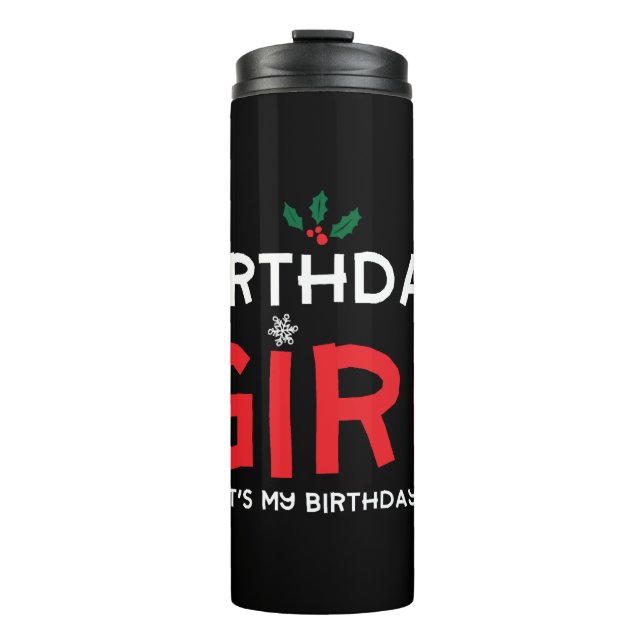 Termo Chica de cumpleaños Navidades Navidad Día B (Anverso)