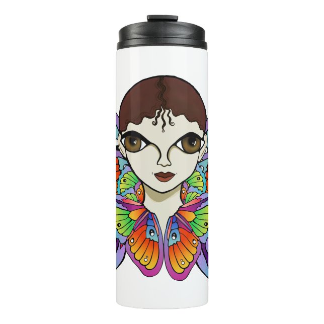 Termo chica de mariposa, tanque femenino arriba (Anverso)