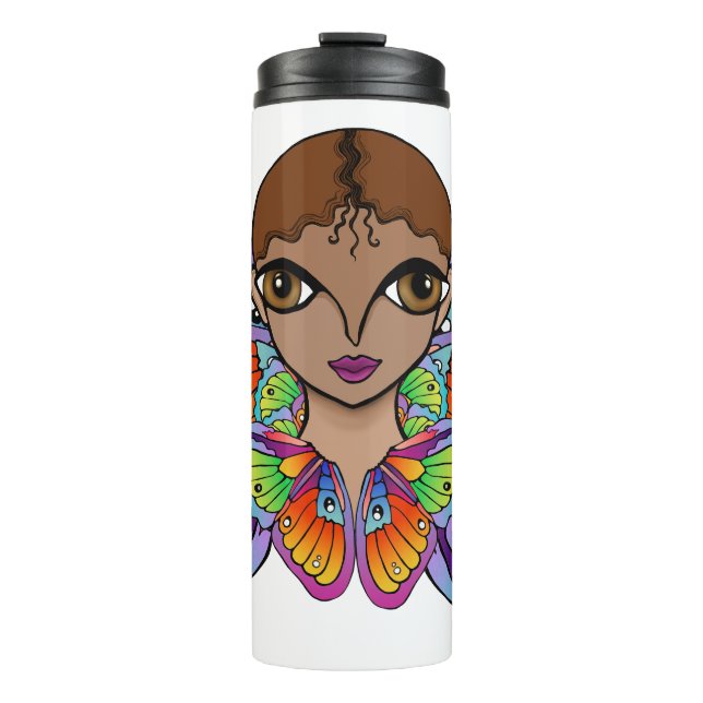 Termo chica de mariposa, tanque femenino arriba (Anverso)