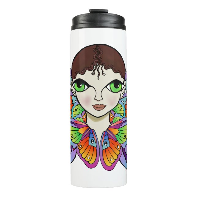 Termo chica de mariposa, tanque femenino arriba (Anverso)