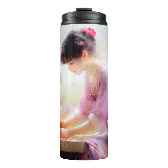 Termo Chica en el Jardín de las Flores (Anverso)