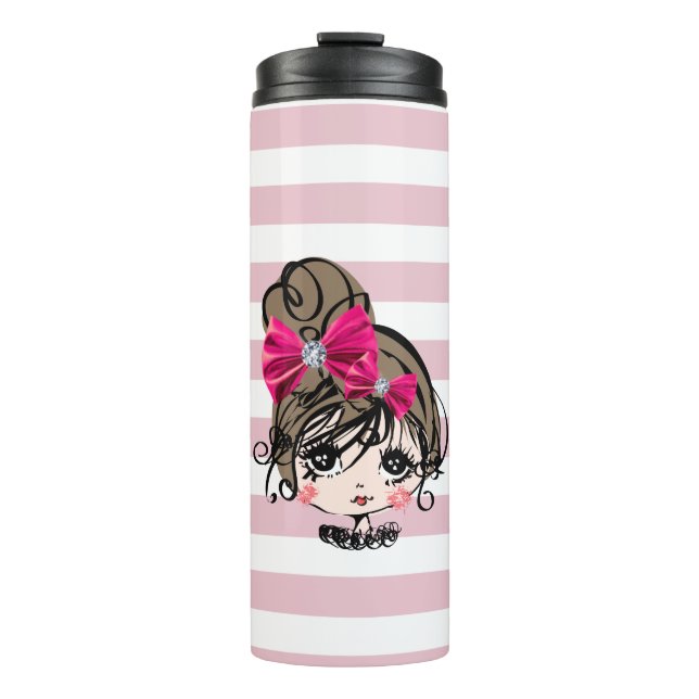 Termo chica encantador con arco rosa (Anverso)