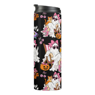 Termo Chica Fantasma Rosa Halloween Lindo Espeluznante