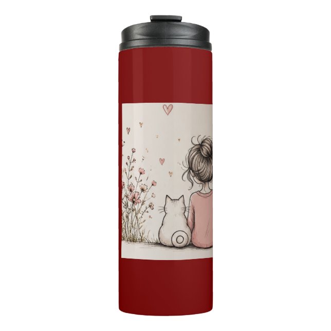 Termo Chica linda y gato  (Anverso)