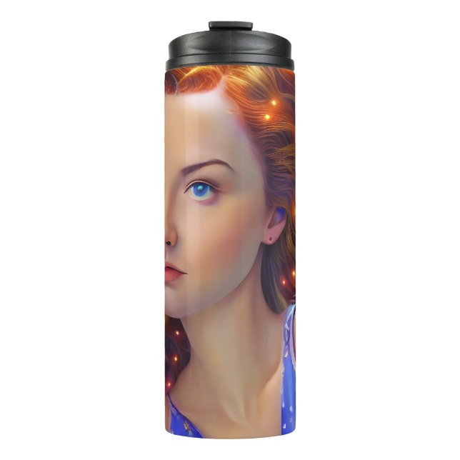 Termo Chica soñado con luces arcoiris (Anverso)