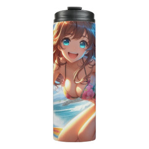 Termo Chica surfista de anime costero/naútico/tropical
