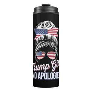 Termo Chica Trump Sin Disculpas Moño Desordenado Retro V