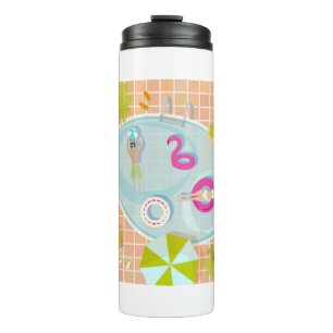 Termo Chicas de bikini y chicos jugando al billar