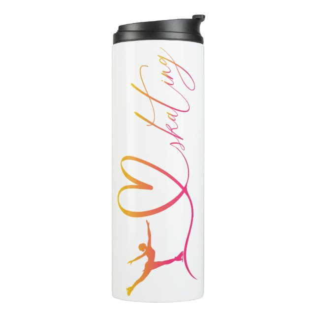 Termo chicas de patinaje artístico "Me encanta el patina (Rotado hacia la izquierda)