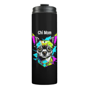 Termo Chihuahua Cyberpunk estilo Art Chi Mom