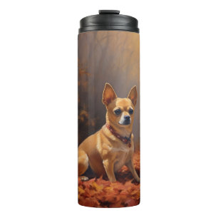 Termo Chihuahua en Otoño Hojas que Caen Inspiran