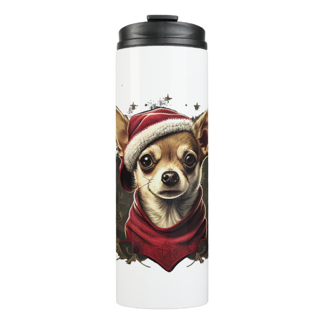 Termo Chihuahua Feliz Navidad X-Mas Tree Cute (Anverso)