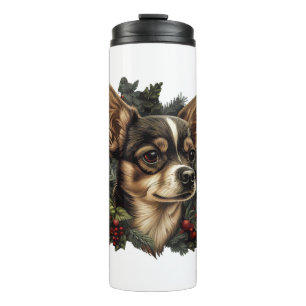 Termo Chihuahua Merry Christmas Xmas Tree Cute Dog