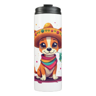 Termo Chihuahua  México  Cinco de Mayo  Perro Divertido 