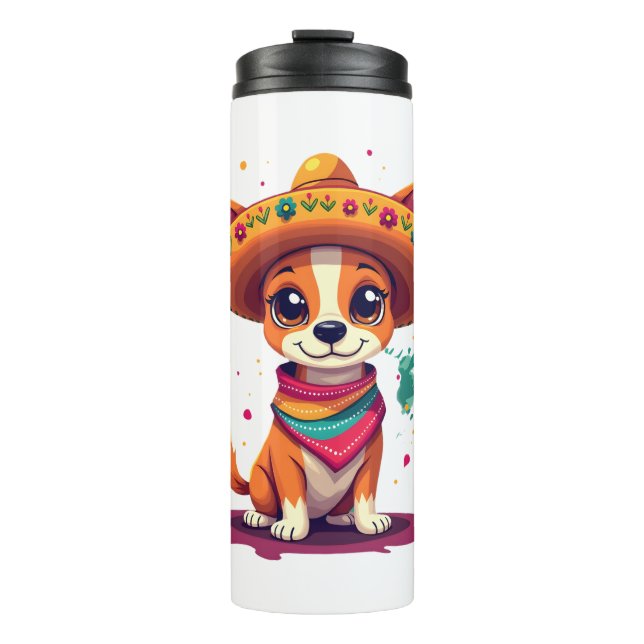 Termo Chihuahua  México  Cinco de Mayo  Perro Divertido  (Anverso)
