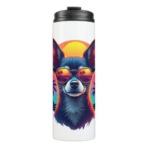 Termo Chihuahua Pintura Abstracta Color Perro Cop Cut