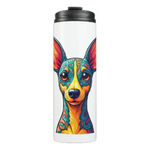 Termo Chihuahua Pintura Abstracta Color Perro Lindo (