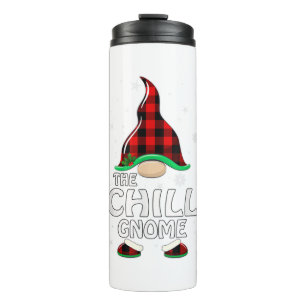 Termo Chill Gnome Buffalo Plaid Matching Family Christma