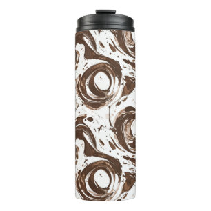 Termo Chocolate Brown White Candy Swirls