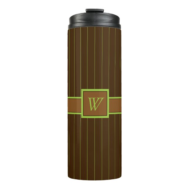Termo Chocolate con Tumbler termal Lime Pinstripes (Anverso)