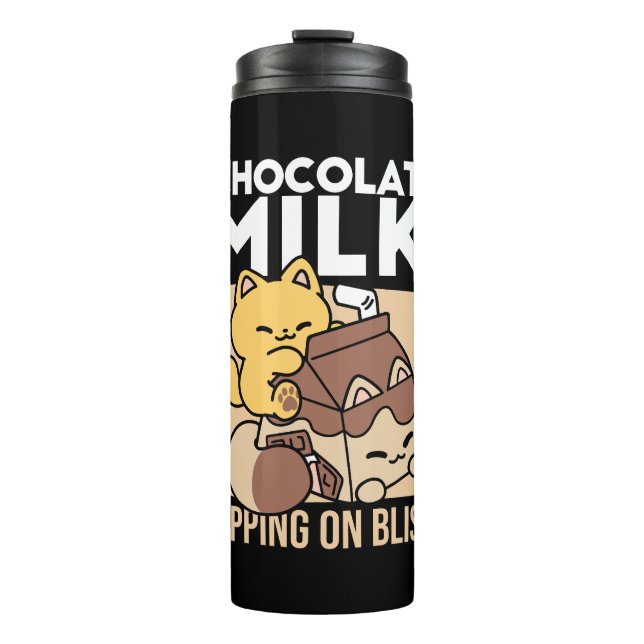 Termo Chocolate Milk Sipping on Bliss – Kawaii Cat Food  (Anverso)