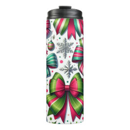 Termo Christmas Bows Tumbler – Festive Gift for Women
