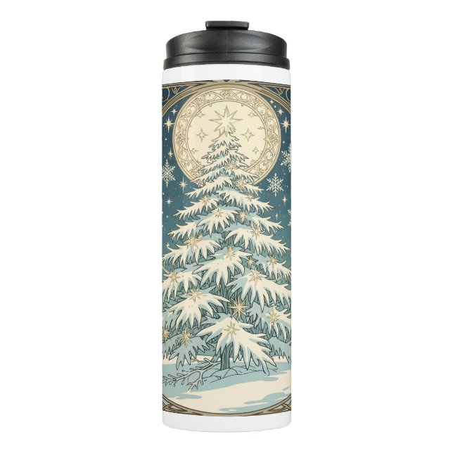 Termo Christmas Yule Tree With Snow And Star-Shaped  (Anverso)