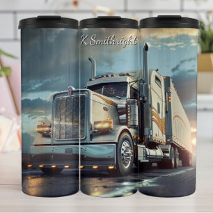 Termo Chrome Semi Truck Sunset Haul